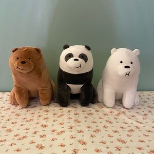 Lot of 3 NWT Miniso Cartoon Network We Bare Bears Baby Bear Plush Toys